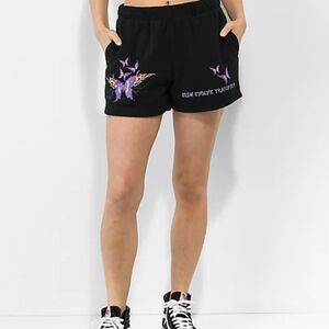 Vitriol Jada Butterfly Black Sweat Shorts Size Small